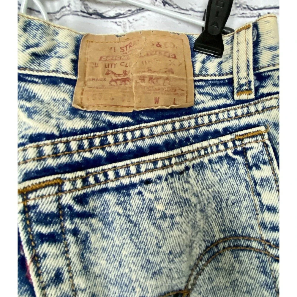 Vintage Kids Youth Boys Girls Levi's 505 Acid Washed Jeans Size 16 31